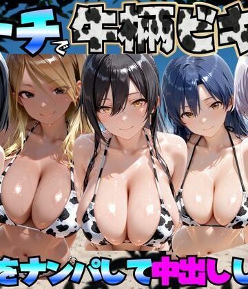 ビーチで牛柄のビキニの美女をナンパして中出しした話 ア◯ドルマスターミリオンライブ！編