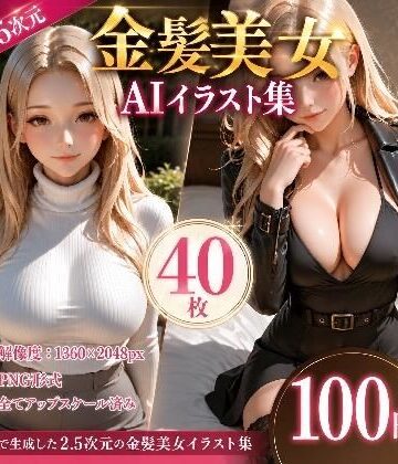 2.5次元 金髪美女AIイラスト集 ［40枚］
