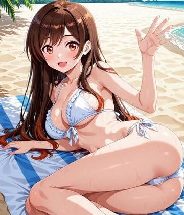 水〇千鶴と、海でイチャイチャデート